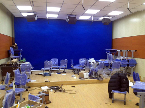 哈尔滨电视大学扣像背景幕布